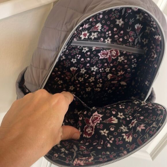 Vera Bradley Gray Quilted Backpack - Picture 6 of 7